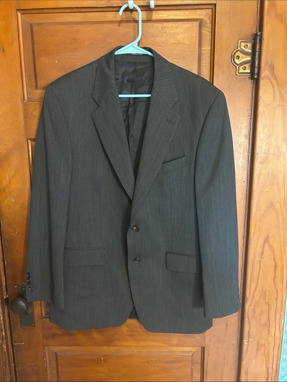 Chaps Ralph Lauren Classic Men's Dark Gray Two-Button Blazer Pure New Wool